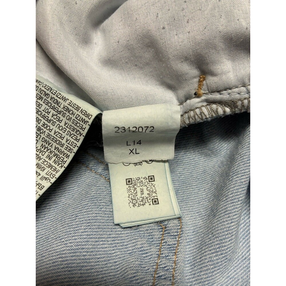 Zara Wide Leg Light Wash XL Pullstring Jeans High Waist Oversized - Picture 15 of 16